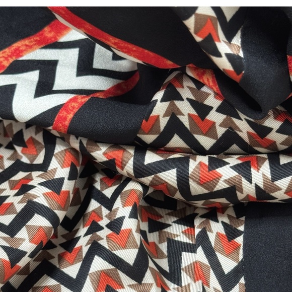 Anthropologie Ranna Gill Skirt Chevron Black Print Stripe Knee Length Size 16 - Picture 7 of 13